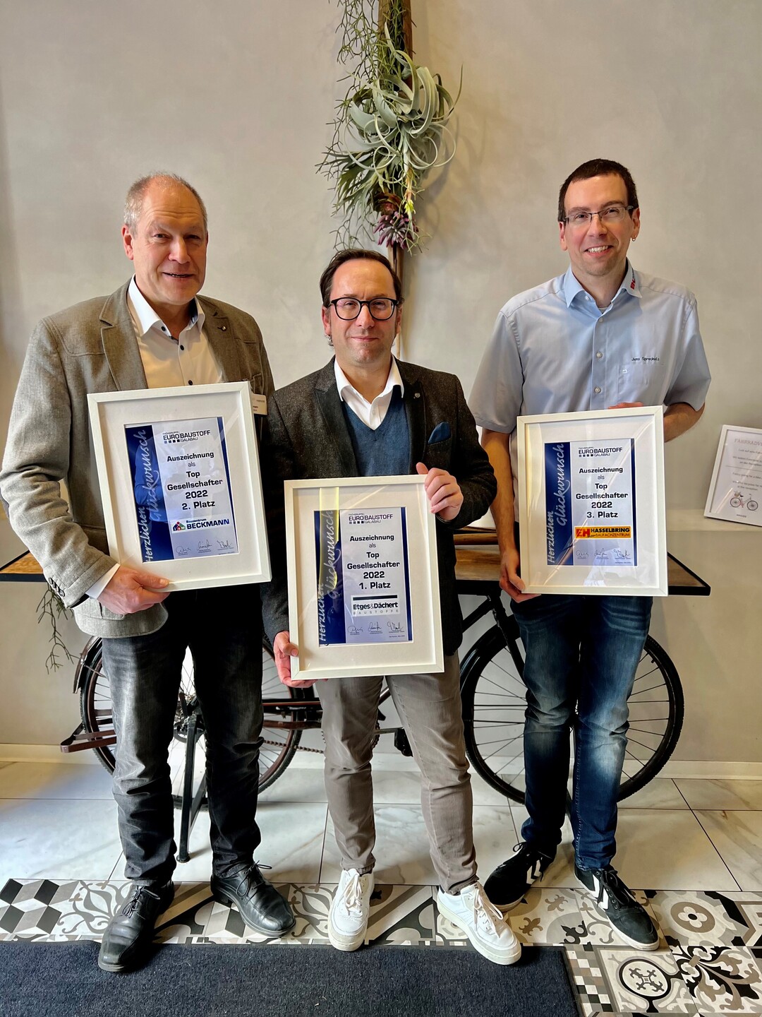 Die Preistrger (v.l.): Michael Beckmann, Firma Beckmann, Christoph Rambo, Firma Etges & Dchert, Jens Spreckels, Firma Hasselbring