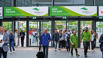 Save the Date der nchsten GaLaBau  mit diesem Hinweis werden die Besucher von der aktuellen Messe verabschiedet.