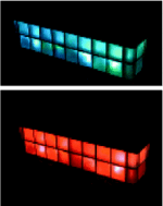 Mal, rot, mal blau, mal grün: Die Sitzbank wechselt ihre Farbe