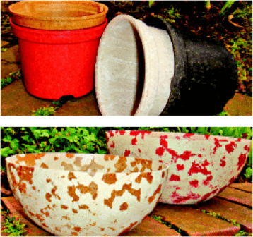 Schalen und Tpfe aus natrlichen Materialien