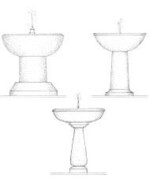 1 Aus drei Entwürfen – von „bäuerlich-derb“ bis „herrschaftlich-elegant“ – wurde die zur Schlossarchitektur passende Variante (unten) gewählt