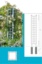 Im Garten von Shepherd House findet man vorbildliche, aus Holzprofilen konstruierte Kletterhilfen, die rechts und links eine Wegachse begleiten