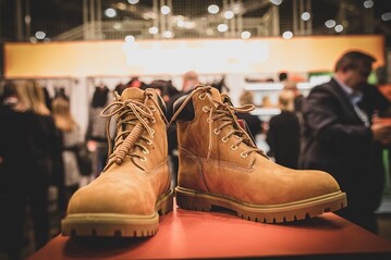 Der Timberland PRO Iconic Yellow Boot auf der A+A 2019 in Dsseldorf.