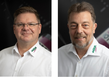Links im Bild: Michael Jakobi, Vertrieb Deutschland-Sd, rechts: Ulrich Recknagel, Vertrieb Deutschland-Nord