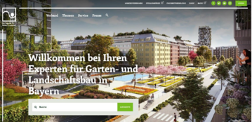 Die neue Homepage des VGL Bayern mit den
Primrnavigationspunkten Verband, Themen, Service und Presse.