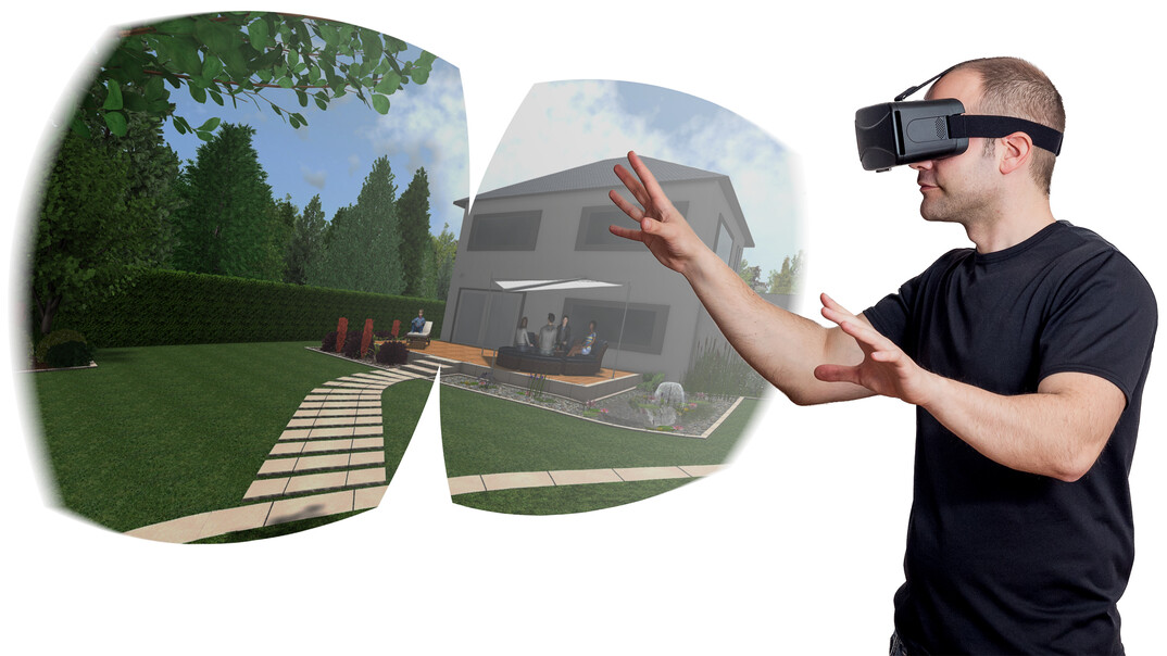 In der Zukunft ist der Garten immer zum Greifen nah. Mit einer VR-Brille kann man ihn bereits in der Entwurfsphase erleben. 