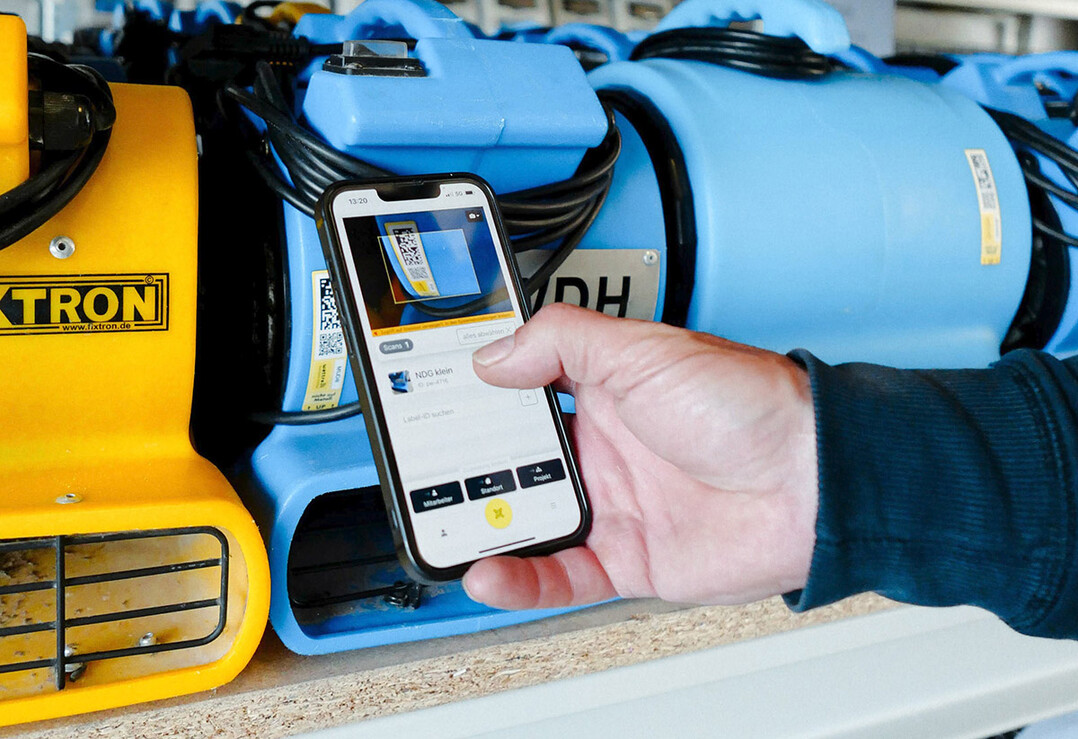 Scan bei der bergabe eines Gertes auf der Baustelle bzw. auslesen vom Status in der App