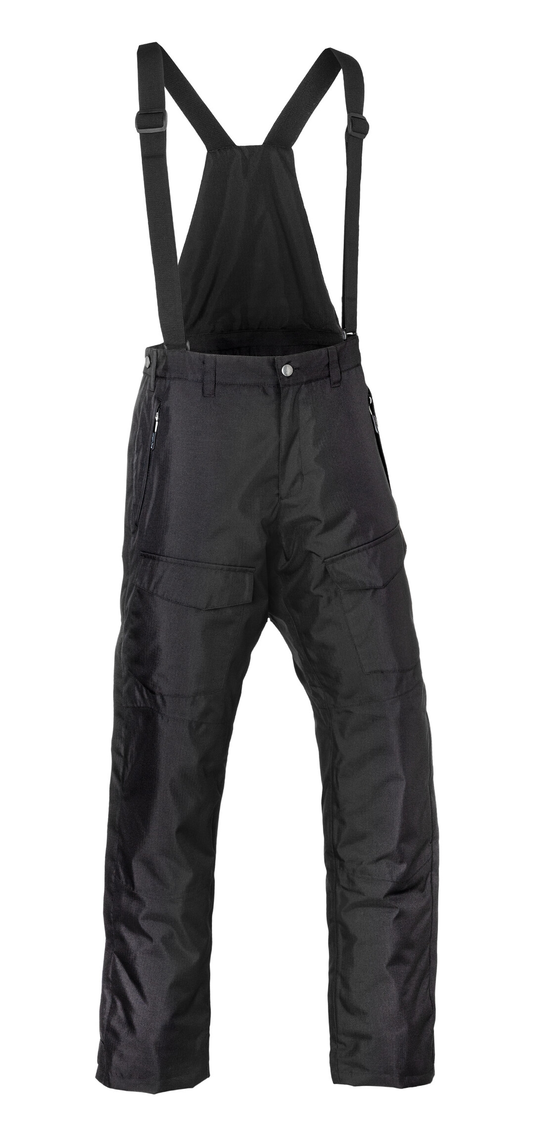 Die wasserdichte, wattierte Wetterhose mit abnehmbaren Latztrgern ergnzt die Hardshelljacke und schtzt gegen Klte und Regen.