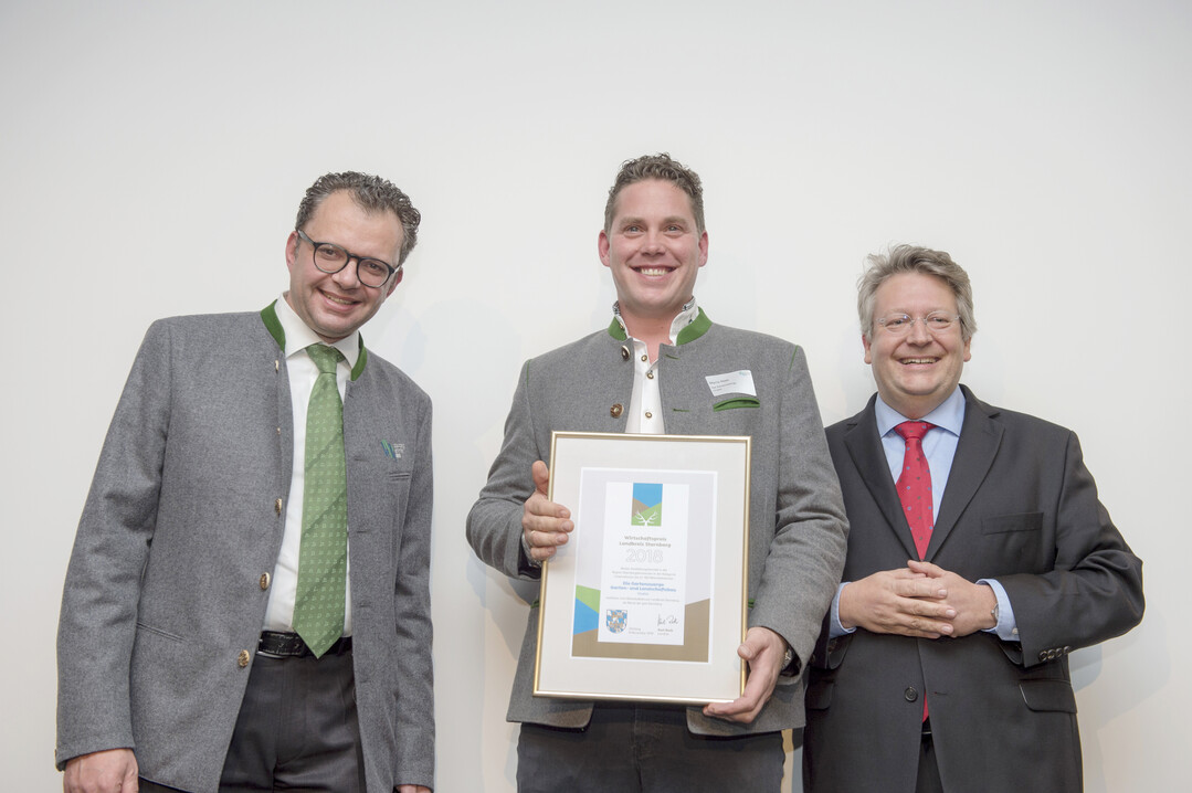v.l.: Christoph Winkelkötter (gwt Starnberg GmbH), Mario Nast (Die Gartenzwerge Garten- und Landschaftsbau) und Martin Eickelschulte (IHK-Regionalausschuss