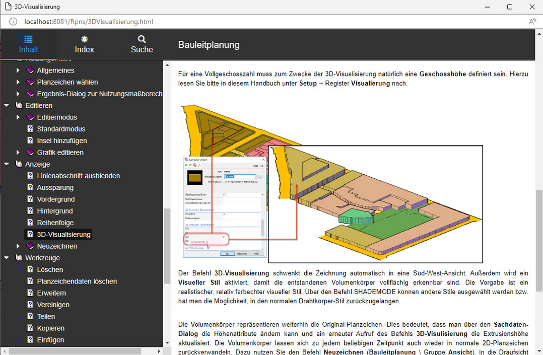 WS LANDCAD 2023  neue 3D-Visualisierungsoptionen fr Planzeichen und neue html-Hilfe